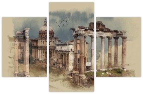 Kép - Forum Romanum, Róma, Olaszország (90x60 cm)