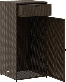 vidaXL barna polyrattan kerti tárolószekrény 55 x 55 x 111 cm