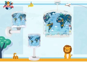 Dalber 40672 - WORLD gyerekszoba csillár 1xE27/15W/230V kék