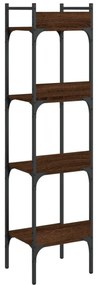 4 szintes barna tölgy szerelt fa könyvespolc 35 x 30 x 138,5 cm