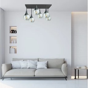 Felületre szerelhető csillár  SOMA 6xE27/60W/230V fekete/átlátszó