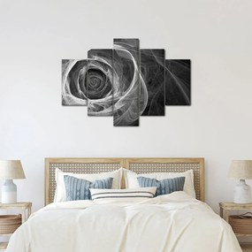 Kép - Absztrakt rózsa fekete-fehér (150x105 cm)
