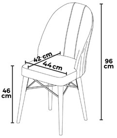 Ritim Cream and White étkezőszék szett, 4 db, 4 db