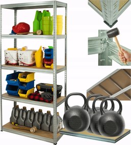 Tárolószekrény fém állvány horganyzott Helios 180x110x35cm 5Px400kg Tartós