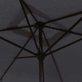 fekete kültéri napernyő fémrúddal 300 x 200 cm