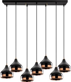 Yıldo 6894 fekete fém függőlámpa, 88 x 36 cm, 7 izzós