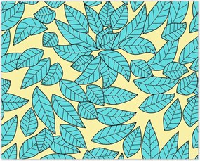 Poszterek 50x40 Türkiz levelek Türkiz