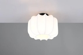 Fehér fém mennyezeti lámpa textil búrával ø 25 cm Madleine – Reality