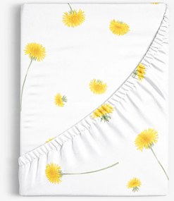 Goldea pamut körgumis lepedő - pitypangok 120 x 200 cm