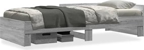 vidaXL sonoma tölgyszínű szerelt fa ágykeret 100 x 200 cm