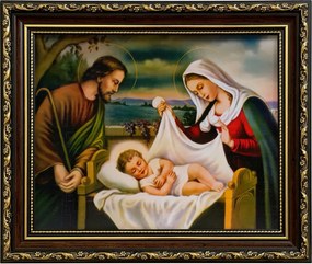 Vászonkép 26x31 Szent Család Jézus Díszített Keret