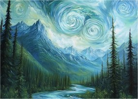 Kép - Táj Van Gogh érintésével (70x50 cm)