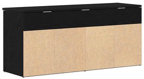 fekete szerelt fa cipőpolc 102x30,5x45 cm
