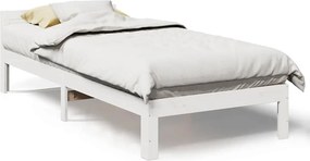 vidaXL fehér tömör fenyőfa ágy matrac nélkül 90 x 200 cm