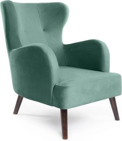 Mentazöld bársony füles fotel Noemye – Bonami Selection