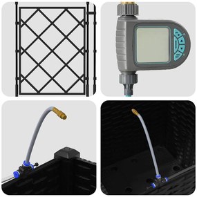 Kerti ültetők Fekete 40 x 40 x 142 cm Acél