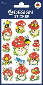 Matrica, papír, 3 ív, 76x120 mm, AVERY ZWECKFORM, Z-Design No.4304, gombák (AY4304)