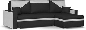 ASTRA1 Kinyitható sarokkanapé Fekete/ezüst