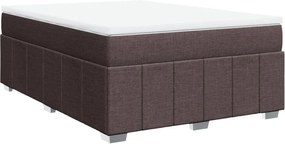 vidaXL sötétbarna szövet rugós ágy matraccal 160 x 200 cm