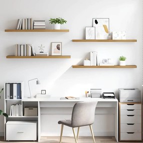 vidaXL Falpolc Falra szerelhető 4 pcs Barna 120 x 23,5 x 4 cm Faanyag