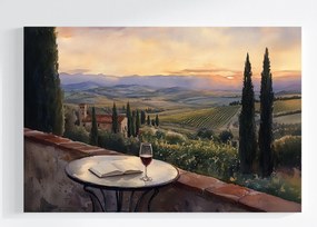 Vászonkép Canvas Tájkép Olaszország Toszkána Terasz Bor Chianti 60x40