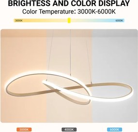 Brilagi - LED, dimmelhető kábelen függesztett csillár INFINITY LED/80W/230V 80x80 cm bézs + távirányító