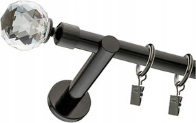 FĂŒggönykarnis Crystal Fekete Szimpla 19mm 140 cm