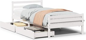 vidaXL fehér tömör fenyőfa ágy matrac nélkül 100 x 200 cm
