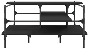 Fekete szerelt fa dohányzóasztal 100 x 100 x 48,5 cm