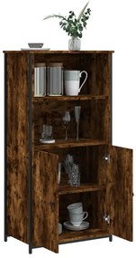 vidaXL füstös tölgy színű szerelt fa magasszekrény 62x36x121,5 cm