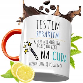 Narancssárga Bögre Horgászoknak Ajándék fényképes nyomtatással