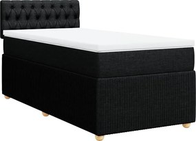 vidaXL fekete szövet rugós ágy matraccal 80 x 200 cm