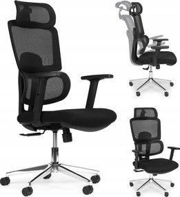 ModernHome 3213 ergonomikus irodai szék fejtámlával, fekete