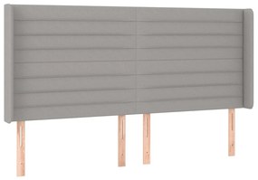 világosszürke szövet LED-es fejtámla 163x16x118/128 cm