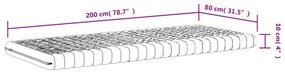 2 db fehér 7 zónás 20 ILD keménységű habmatrac 80 x 200 cm