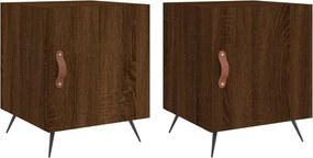 vidaXL 2 db barna tölgyszínű szerelt fa éjjeliszekrény 40 x 40 x 50 cm