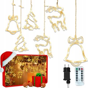 FĂ©nyfĂŒggöny Led KarĂĄcsonyfa FĂ©nyfĂŒzĂ©r CsengĆ RĂ©nszarvas FehĂ©r Meleg