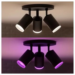Philips Hue FUGATO 3xGU10/4,2W/230V RGBW LED dimm. spot fekete