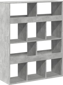 vidaXL betonszürke szerelt fa könyvespolc 100 x 33 x 125,5 cm