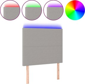 vidaXL világosszürke szövet LED-es fejtámla 90x5x118/128 cm