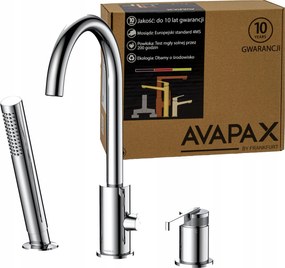 Kádtöltő csaptelep 3 lyukú álló zuhanytálcával króm Avapax