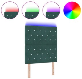 LED Fejtámla Sötétzöld 80 cm Bársony