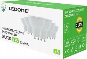 6x Led izzó GU10 5W Hideg szín Prémium energiatakarékos Led szett