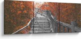 Kép - Lépcsők a természetben, narancssárga (órával) (90x30 cm)