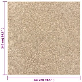 ZIZUR juta hatású beltéri és kültéri szőnyeg 240x240 cm