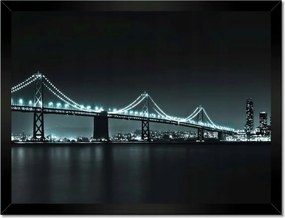 Poszterek keretben 40x30 Usa Híd az éjszakában Fények