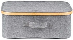 Tárolódoboz G21 40 x 30 x 15 cm, bambusz, fedéllel, szürke