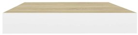 4 db tölgyszínű és fehér MDF lebegő fali polc 40 x 23 x 3,8 cm