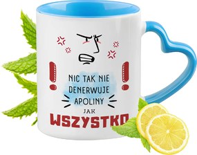 Apolina Kék Bögre Szív Alakú Füllel Kávé Ajándék