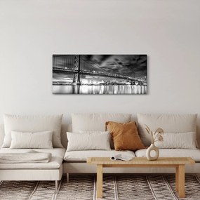 Kép - Benjamin Franklin híd, Philadelphia, fekete-fehér (120x50 cm)